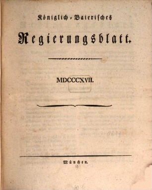 Königlich-Baierisches Regierungsblatt. 1817