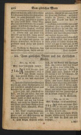 XX. Vom göttlichen Worte und der christlichen Kirche.