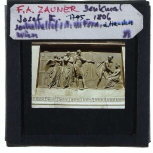 Wien, Zauner, Statue Josef II. : Sockel, Fries