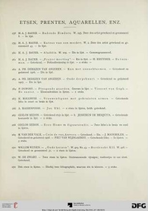 Etsen, prenten, aquarellen, enz. (Nr. 258-283)