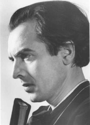 Portrait des Schauspielers Will Quadflieg (1914-2003) aufgenommen während einer Aufführung der Tragödie "Hamlet" von William Shakespeare
