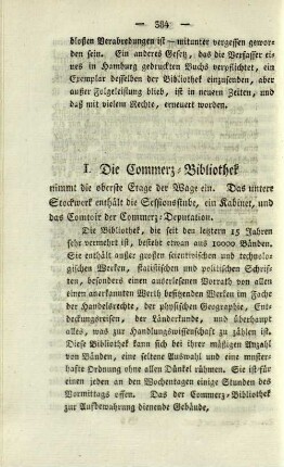I. Die Commerz-Bibliothek