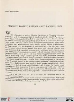 19: Nieznany portret księżnej Anny Radziwiłłowej