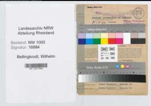 Entnazifizierung Wilhelm Bellingkrodt, geb. 06.05.1907 (Kaufmann)