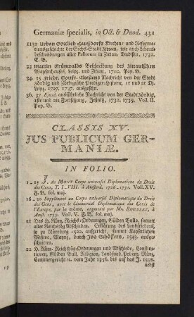 431-464, Classis XV: Jus Publicum Germaniae