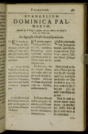 Evangelium Dominica Palmarum.