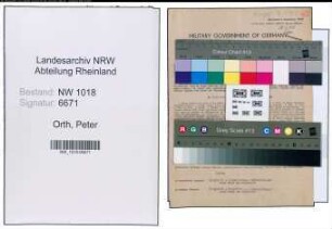 Entnazifizierung Peter Orth , geb. 19.06.1908 (Fabrikant)
