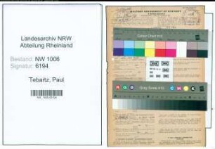 Entnazifizierung Paul Tebartz , geb. 28.06.1900 (Bauunternehmer)
