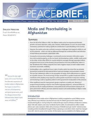Media and peacebuilding in Afghanistan