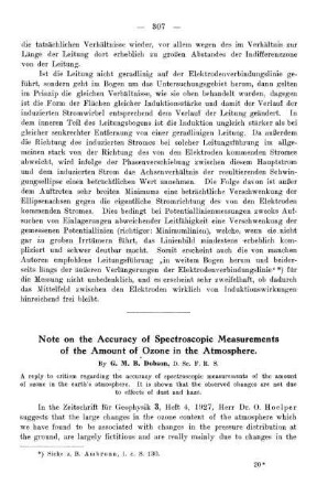 Note on the accuracy of spectroscopic measurements of the amount of ozone in the atmosphere
