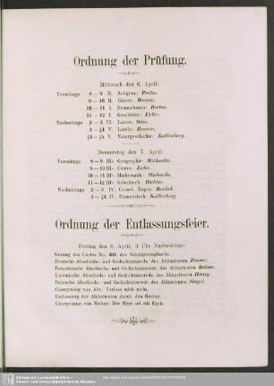 Ordnung der Entlassungsfeier