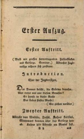 Die Nymphe der Donau : Fortsetzung des Donauweibchens ; Ein romantisch-komisches Volksmährchen mit Gesang in 3 Aufzügen. 1. (1803). - 96 S.
