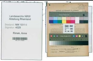 Entnazifizierung Anna Rimek , geb. 08.03.1908 (Operationsschwester)