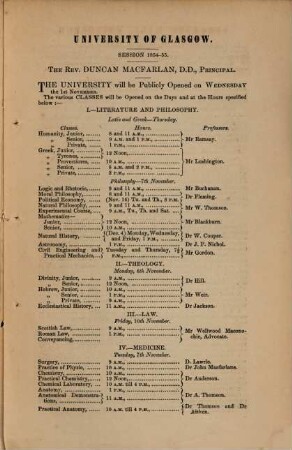 University of Edinburgh : September 1, 1854