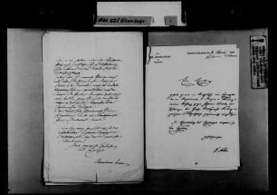 Ludwig Turban, Neustadt im Schwarzwald, an August Eisenlohr: Weiterleitung der Klage von Ludwig Turban gegen Theodor Wacker wegen Verleumdung, 09.04.1894.