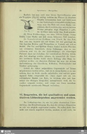 VI. Reagentien, die bei qualitativen und quantitiven Löthrohrproben angewendet werden
