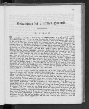 Betrachtung des gestirnten Himmels. (Fortsetzung.)