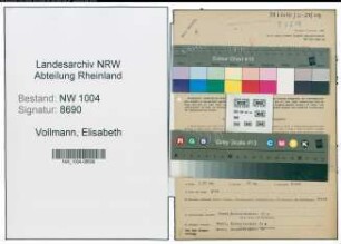 Entnazifizierung Elisabeth Vollmann , geb. 23.12.1893 (Buchhalterin)