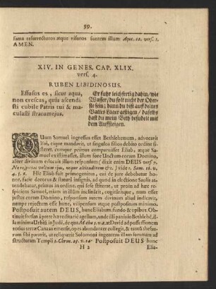 XIV. In Genes. Cap. XLIX. vers. 4. Ruben Libidinosus.