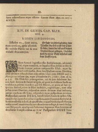 XIV. In Genes. Cap. XLIX. vers. 4. Ruben Libidinosus.