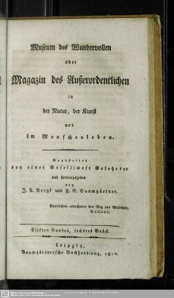 Eilfter Band, sechstes Stück