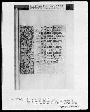 Lateinisch-französisches Stundenbuch — ---, Folio 2 recto - 13 versoTeilbordüre, Folio 3verso
