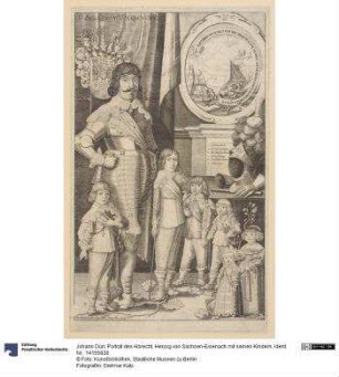 Porträt des Albrecht, Herzog von Sachsen-Eisenach mit seinen Kindern