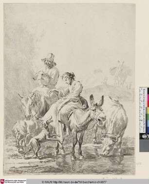 [Die Hirtin auf dem Esel; The Shepherdess on the Donkey; Le ruisseau traversé]