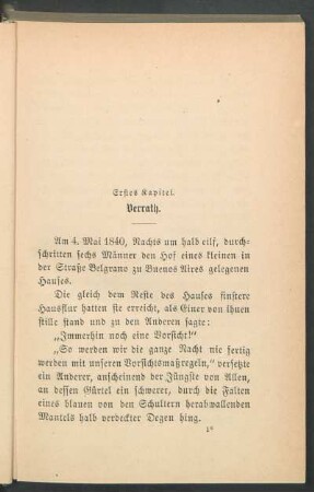 Erstes Kapitel. - Verrath.