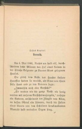 Erstes Kapitel. - Verrath.