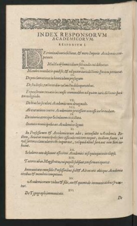 Index Responsorum Academicorum.