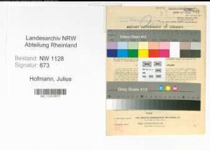 Entnazifizierung Julius Hofmann , geb. 17.05.1898 (Polizist)