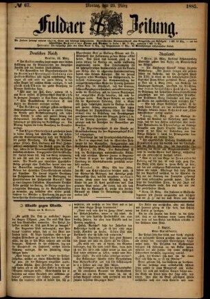 Ausgabe vom Montag, den 23. März 1885.