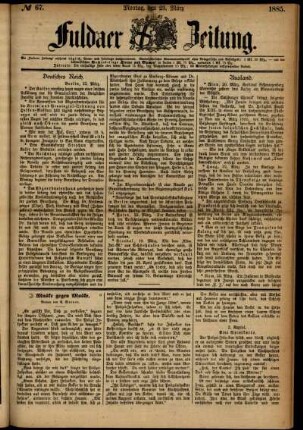 Ausgabe vom Montag, den 23. März 1885.