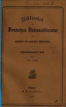 Luise : ein ländliches Gedicht