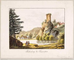 Die Burgruine Rechenberg (Rechenberg-Bienenmühle, heute Ortszentrum am Markt) an der Freiberger Mulde