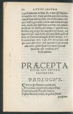 Praecepta Vitae Seu Septem Sapientes.