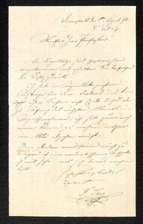 Brief von Kerz