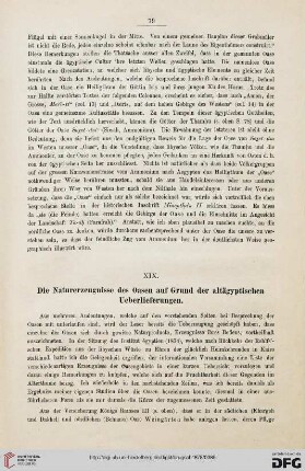 XIX. Die Naturerzeugnisse des Oasen auf Grund der altägyptischen Ueberlieferungen