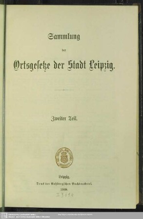 2: Sammlung der Ortsgesetze der Stadt Leipzig