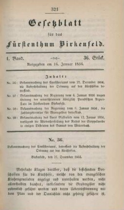 16. Januar-31. December 1856 = 36.-66. Stück