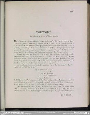Vorwort des Directors der hydrographischen Anstalt