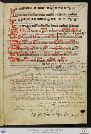 [119rv] Formulare für Votivmessen; Nachträge (liturgische Bemerkungen).