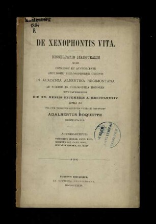 De Xenophontis vita