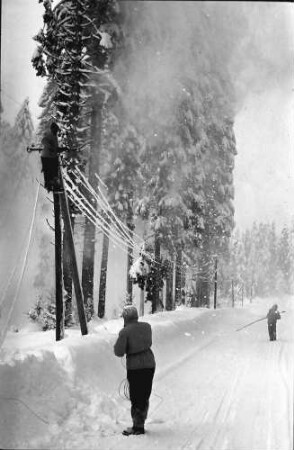 St. Blasien - Todtmoos: Straße; Bautrupp beseitigt Schneeschäden an Telefonleitungen