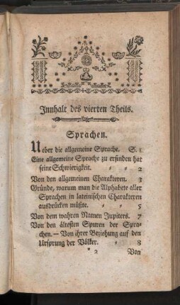 Innhalt des vierten Theils