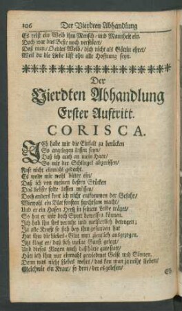 Der Vierdten Abhandlung Erster - Neunter Auftritt.