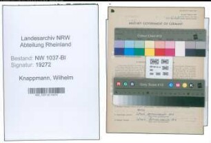 Entnazifizierung Wilhelm Knappmann , geb. 12.07.1903 (Inspektor)