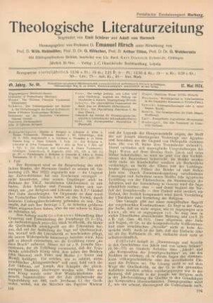 193-198 [Rezension] Schmidt, Hans (Hrsg.), Eucharisterion. Studien z. Religion u. Literatur d. Alten u. Neuen Testaments. Hermann Gunkel zum 60. Geburtstage. 1. Teil. (Siehe auch Rez. Bauer.)