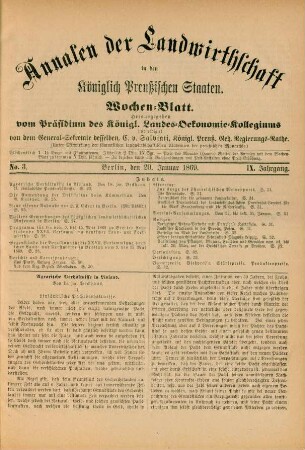 No. 3. Berlin, den 20. Januar 1869. IX. Jahrgang.